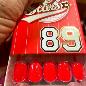 Red Glitter Press-On Nails